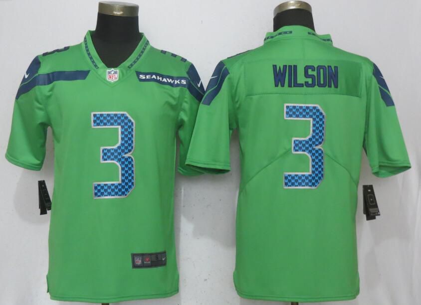 Men Seattle Seahawks #3 Wilson Green Nike Vapor Untouchable Limited NFL Jerseys->tennessee titans->NFL Jersey